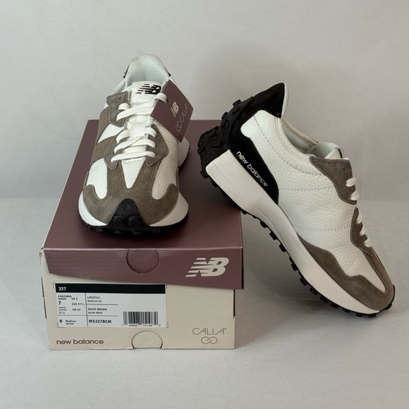 New Balance CALIA Women's 327 Shoes Suede Brown - Picture 4 of 13